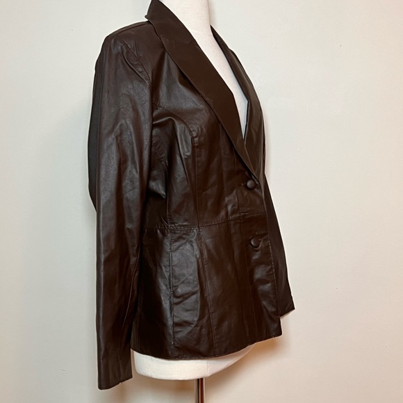 Pamela McCoy Brown Leather Jacket, Size Medium - Picture 11 of 14